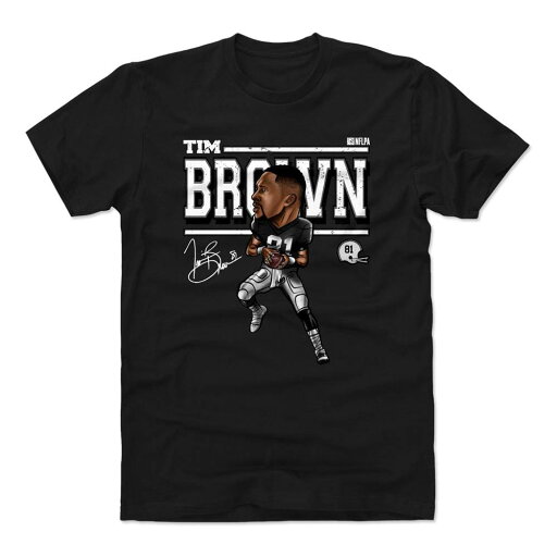 NFL レイダース Tシャツ ティム・ブラウン Cartoon T-Shirt 500Level ブラック NFL レイダース Tシャツ ティム・ブラウン Cartoon T-Shirt 500Level ブラック