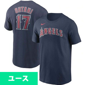 MLB 大谷翔平 エンゼルス Tシャツ ユース キッズ ネーム＆ナンバー ナイキ/Nike ネイビー
