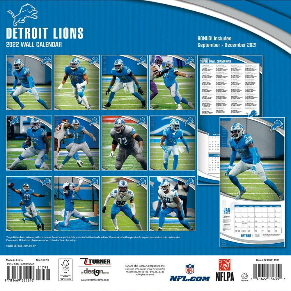 NFL カレンダー 2022年 ライオンズ 1...の紹介画像2