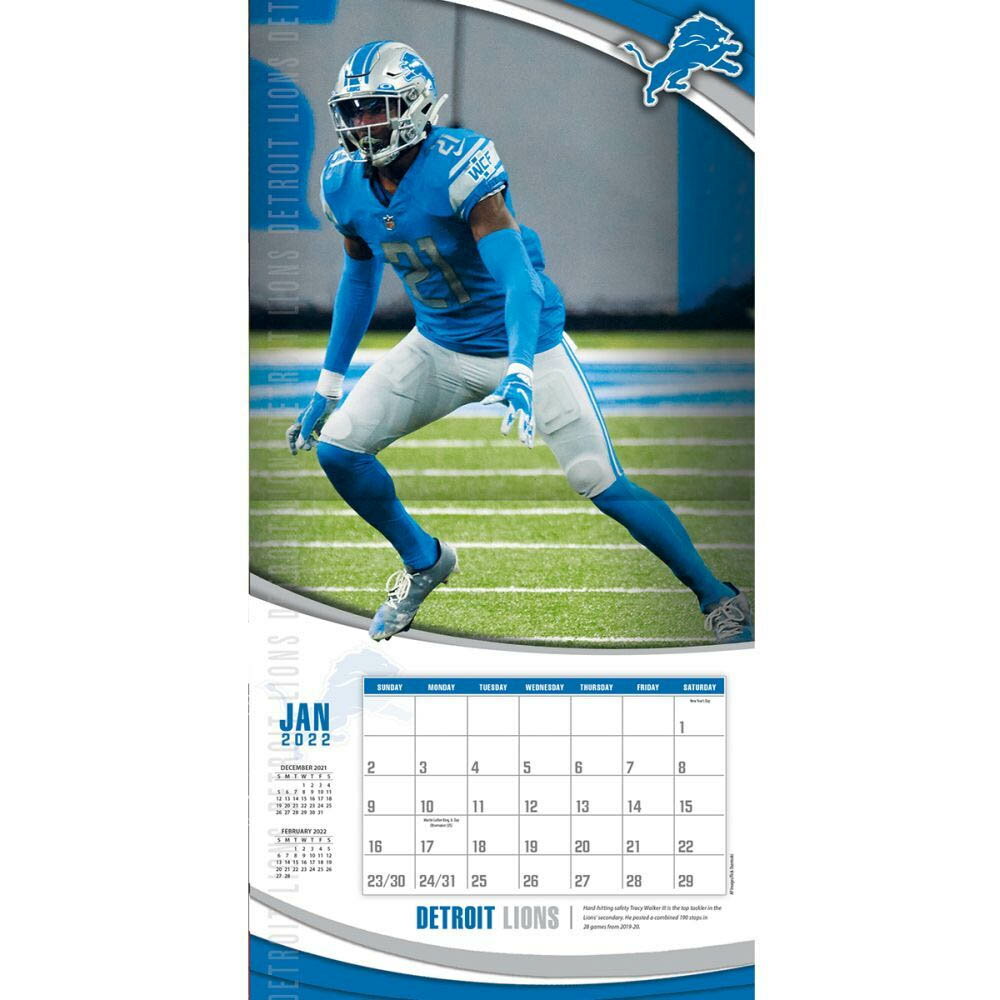 NFL カレンダー 2022年 ライオンズ 12X12 TEAM 壁掛け CALENDAR Turner 3