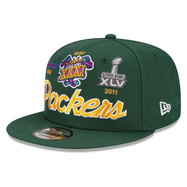 NFL パッカーズ キャップ スーパーボウル レトロ スクリプト 9FIFTY スナップバック ニューエラ/New Era ブラック