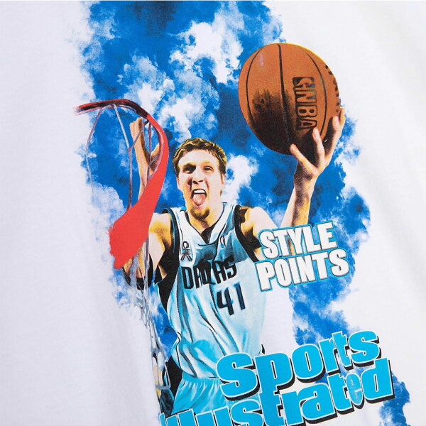 【ピックアップ】NBA ダーク・ノビツキー マーベリックス Tシャツ レジェンドプレイヤーイラスト ミッチェル＆ネス/Mitchell & Ness ホワイト2203MN特集