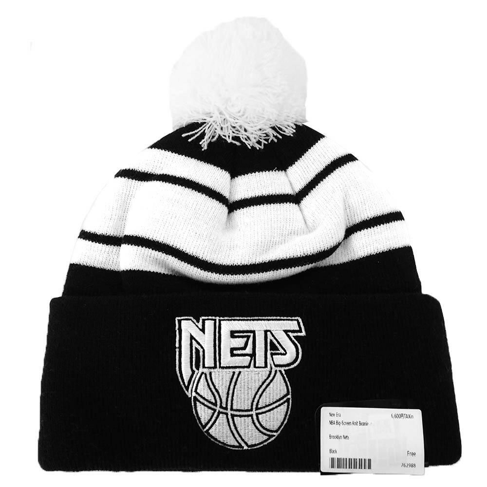 NBA ブルックリン・ネッツ ニットキャップ ビッグスクリーン ビーニー 帽子 ニューエラ/New Era ブラック