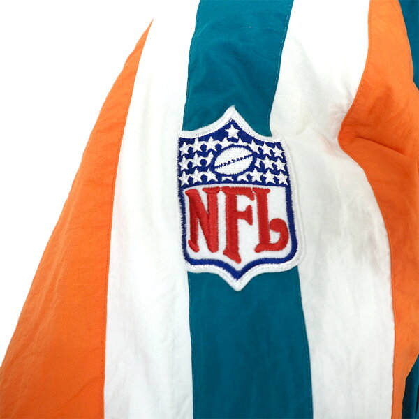NFL ドルフィンズ ジャケット ビンテージ 90年代 フード ボンバー スターター アウター リーボック/Reebok アクア