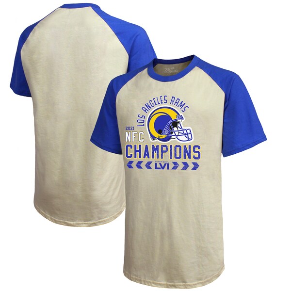 NFL Y TVc 2021 NFC Jt@X DLO Champions Raglan }WFXeBbN/Majestic Cream/Royal