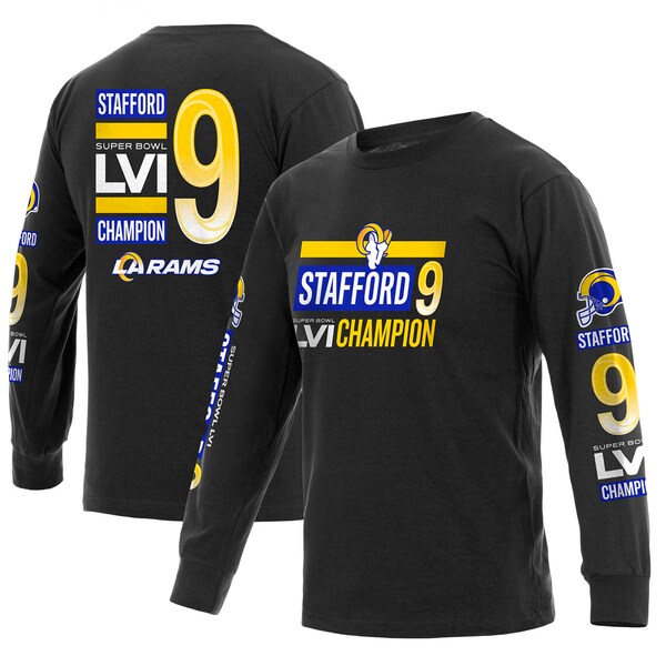 NFL マシュー・スタッフォード ラムズ Tシャツ 第56回 スーパーボウル 優勝記念 Super Bowl LVI Champions Name & Number