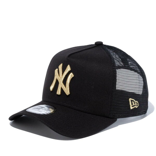 MLB ヤンキース キャップ 9FORTY A-Frame トラッカー メッシュ Cap ニューエラ/New Era ブラック ゴールド