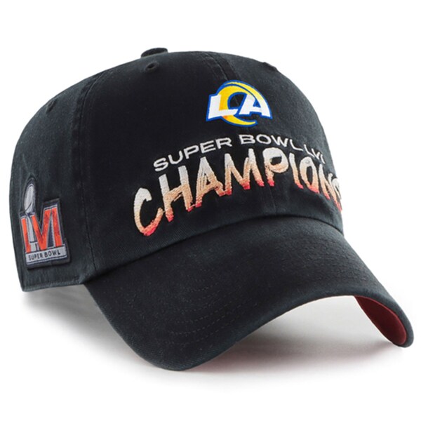 【取寄】NFL ラムズ キャップ 第56回 スーパーボウル 優勝記念 Super Bowl LVI Champions Sunset Clean Up アジャスタブル 47 Brand ブラック