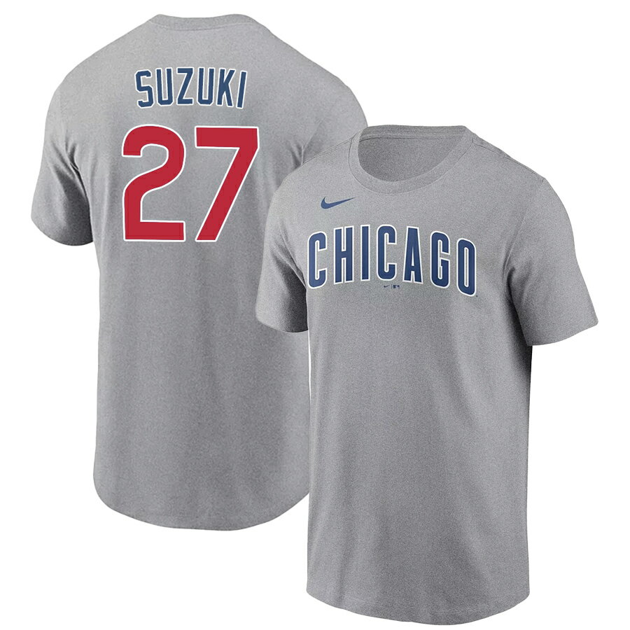 MLB 鈴木誠也 シカゴ・カブス Tシャツ ネーム＆ナンバー Chicago Cubs Name & Number T-Shirt ナイキ/Nike ヘザーグレー