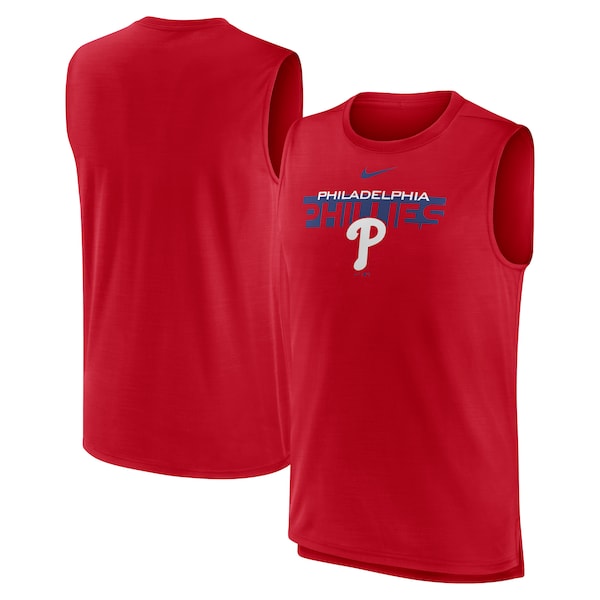 MLB フィリーズ タンクトップ/ノースリーブ Knockout Stack Exceed Muscle Tank Top ナイキ/Nike レッド