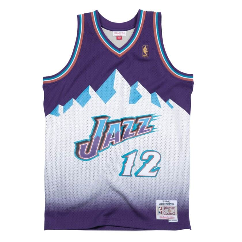 NBA ジョン・ストックトン ユタ・ジャズ ユニフォーム スウィングマン ロード 1996-97 ミッチェル＆ネス/Mitchell & Ness パープル