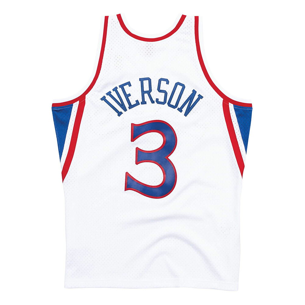 MLB.NBAグッズショップ SELECTIONのNBA アレン・アイバーソン 76ers ユニフォーム スウィングマン ホーム 1996-97 ミッチェル＆ネス/Mitchell & Ness ホワイト｜アングル2