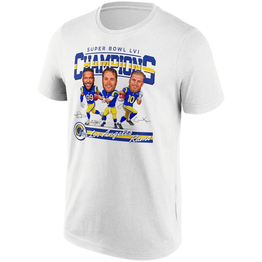 NFL ラムズ Tシャツ カリカチュア 2022 第56回 スーパーボウル 優勝記念 Super Bowl LVI Champions ホワイト 2