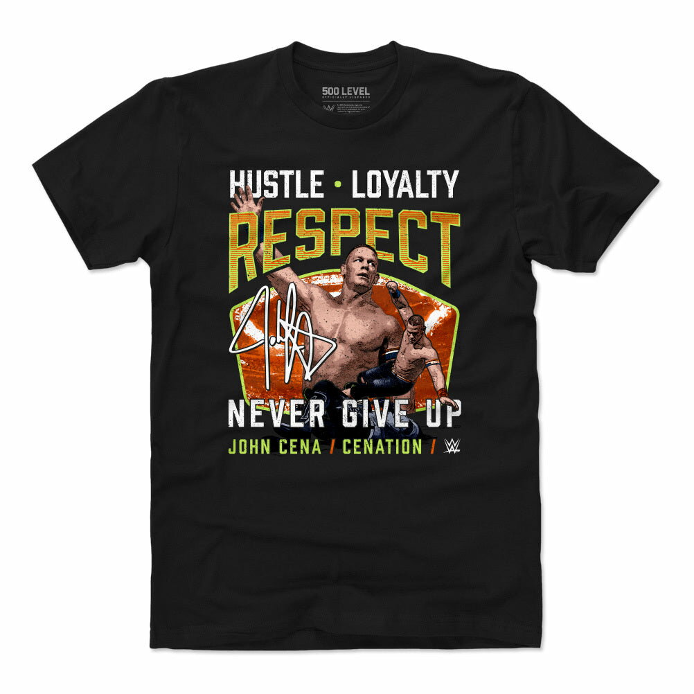 WWE ジョン・シナ Tシャツ Superstars Cenation Respect 500Level ブラック