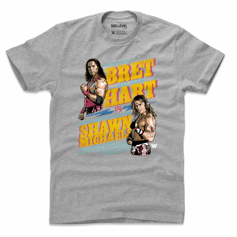 WWE ショーン・マイケルズ Vs ブレット・ハート Tシャツ Pay-Per-Views Wrestlemania レッスルマニア XII 500Level ヘザーグレー