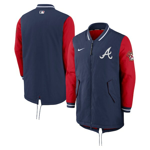 乐天商城 - MLB ブレーブス ジャケット 2022 選手着用 オーセンティックコレクション ダグアウト Jacket ナイキ/Nike Midnight Navy/Sport Red【nkac】
