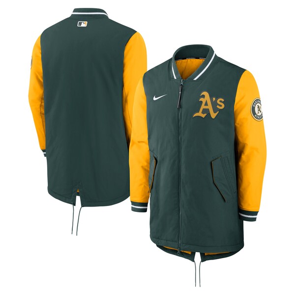 【ピックアップ】MLB アスレチックス ジャケット 2022 選手着用 オーセンティックコレクション ダグアウト Jacket ナイキ/Nike Pro Green/Sundown