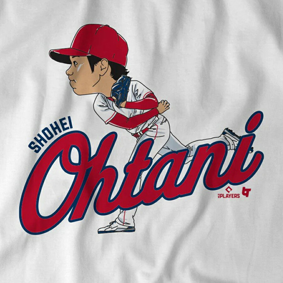 MLB 大谷翔平 エンゼルス Tシャツ カリカチュア Caricature T-Shirt BreakingT ホワイト