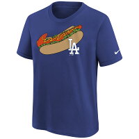 MLB ドジャース Tシャツ Hot Dog Tee ナイキ/Nike ロイヤル - 
名物ドジャードックTシャツ？POPなデザインが今話題を呼んでいます！
