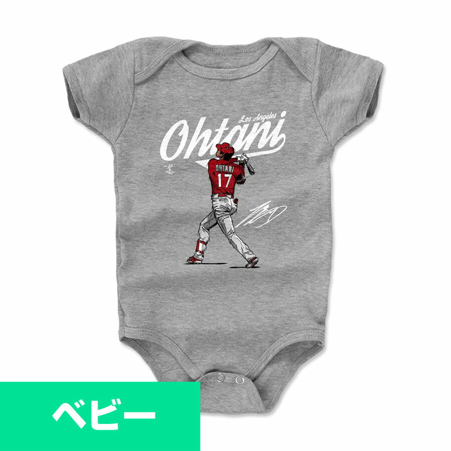 MLB 大谷翔平 エンゼルス ベビー ワンジー トドラー Player Art Cotton Onesie 500Level グレー