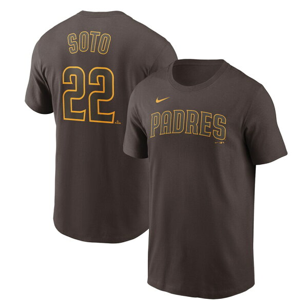 【取寄】MLB フアン・ソト パドレス Tシャツ ネーム＆ナンバー Name & Number T-Shirt ナイキ/Nike ブラウン