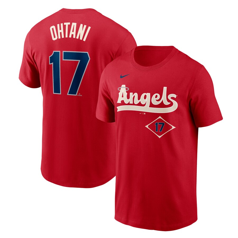 MLB 大谷翔平 エンゼルス Tシャツ 2022 シティーコネクト ネーム＆ナンバー Tシャツ ナイキ/Nike レッド 23wbsf