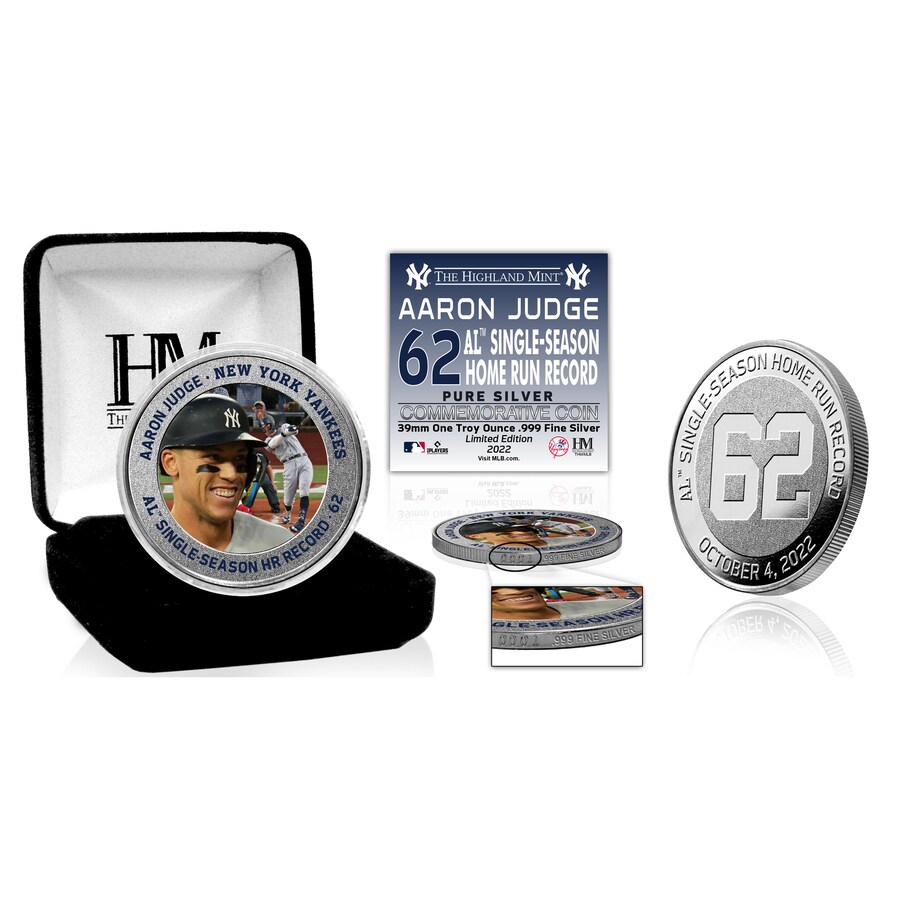 MLB アーロン・ジャッジ ヤンキース シルバーコイン HR 記録 1oz .999 Proof Silver Coin Highland Mint