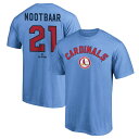 MLB ラーズ・ヌートバー カージナルス Tシャツ クーパーズタウン Cooperstown Alternate Name & Number T-Shirt Fanatics ライトブルー 23wbsf
