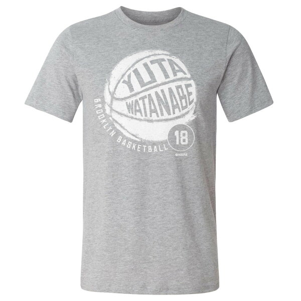 【ピックアップ】NBA 渡邊雄太 ブルックリン・ネッツ Tシャツ Brooklyn Basketball T-Shirt 500Level ヘザーグレー