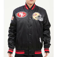 NFL 49ers ジャケット Mash Up Logo サテンジャケット アウター Pro Standard プロスタンダード ブラック - 
☃最強寒波到来☃　　推しチームのジャケットで熱くなれ！！NFLジャケット特集
