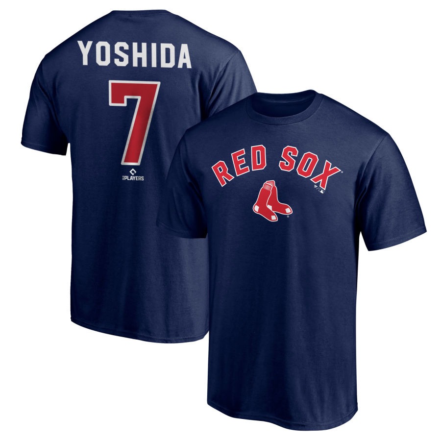 MLB 吉田正尚 レッドソックス Tシャツ Team ネーム＆ナンバー T-Shirt Fanatics ネイビー 23wbsf