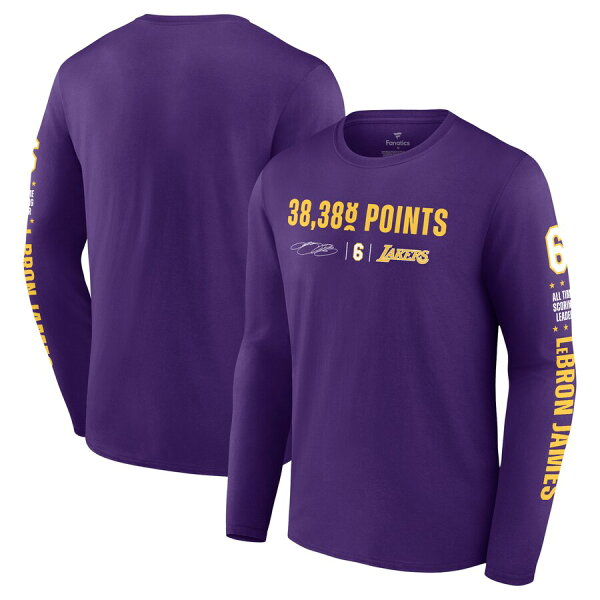 【ピックアップ】NBA レブロン・ジェームズ レイカーズ Tシャツ POINTS 歴代最多得点 Fanatics Branded パープル