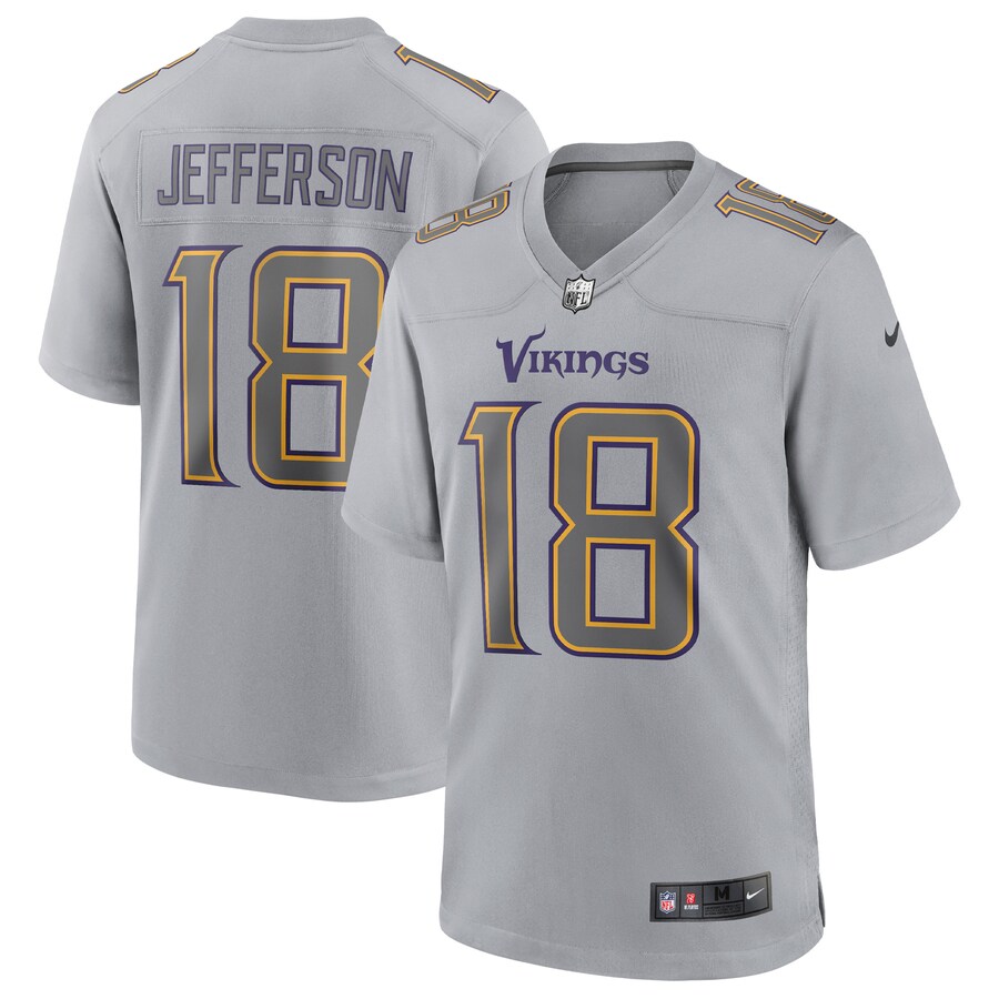 NFL ジャスティン・ジェファーソン バイキングス ユニフォーム Atmosphere Fashion Game Jersey ジャージ 23nplf ナイキ/Nike グレー