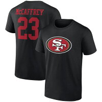 【取寄】NFL クリスチャン・マカフリー 49ers Tシャツ Icon Player ネーム＆ナンバー T-Shirt Fanatics ブラック 23nplf - 
4選手が1000ヤード超えのキャリーを記録する脅威の攻撃力でNFC第1シード獲得の49ers、今季こそSB制覇へ視界良好🔥
