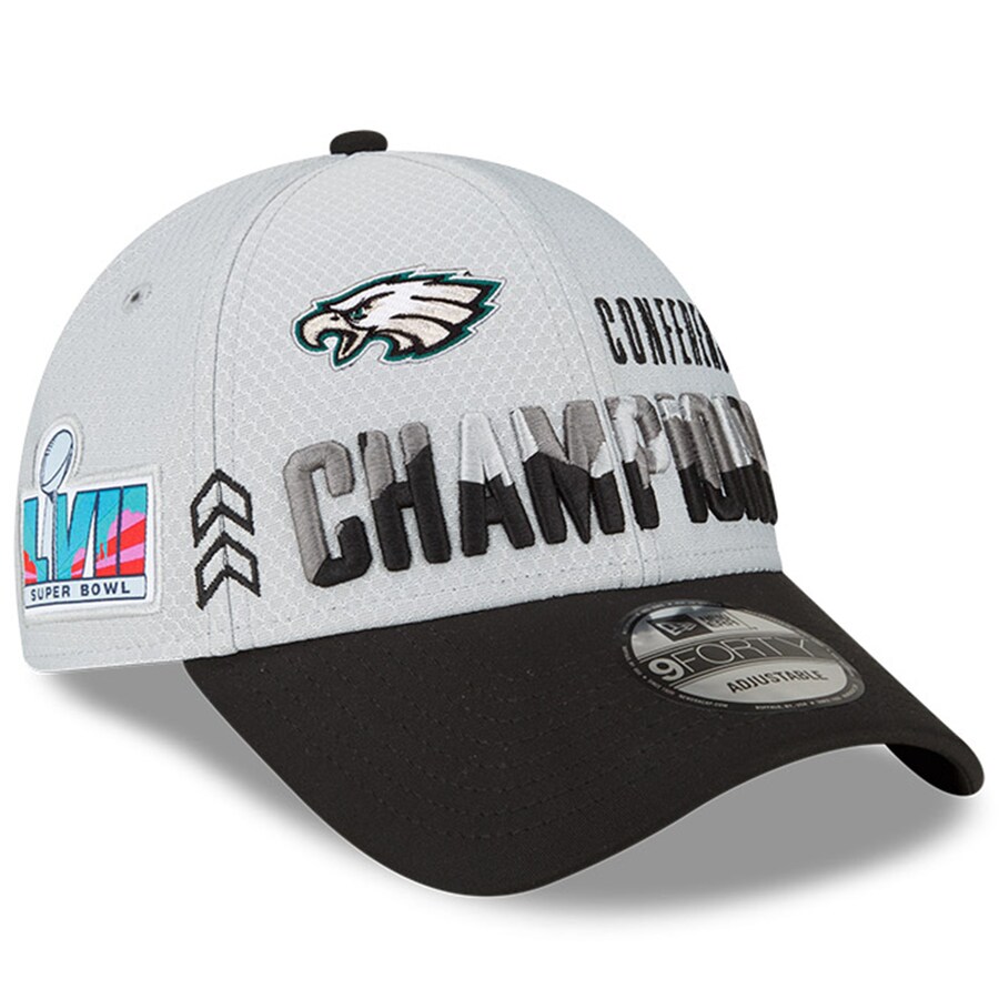 Rakuten - NFL イーグルス キャップ 2022 NFC カンファレンス 優勝記念 ロッカールーム 9FORTY Adjustable ニューエラ/New Era グレー/ブラック