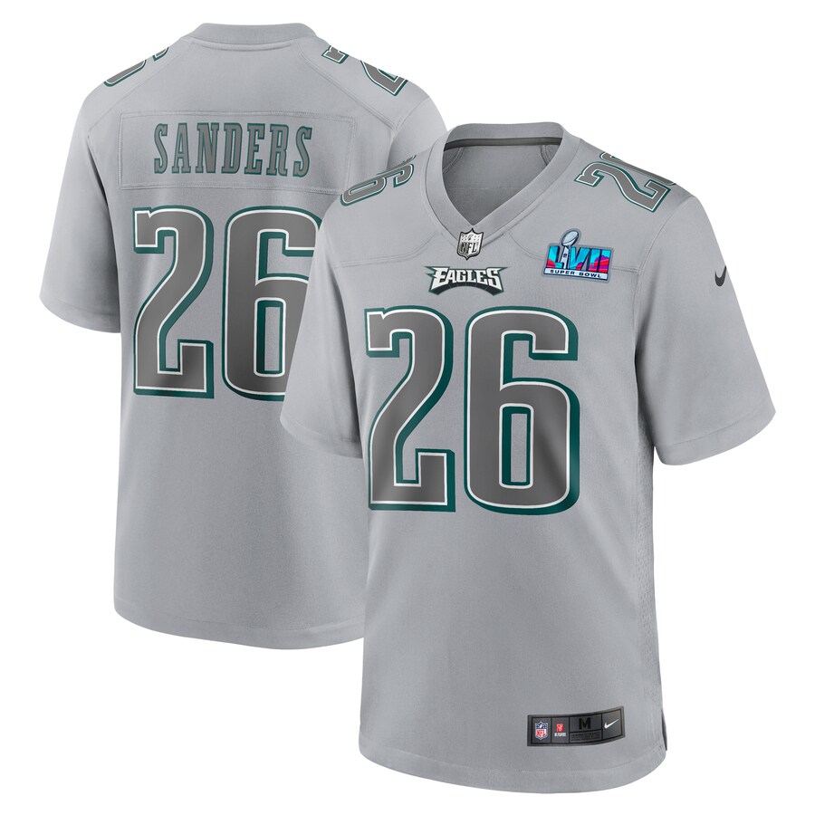 NFL Miles Sanders #26 イーグルス ユニフォーム 第57回 スーパーボウル 進出記念 パッチ ゲーム ジャージ ナイキ/Nike グレー