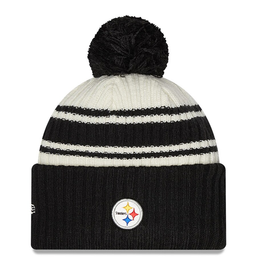 NFL ���ƥ����顼�� �˥åȥ���å� 2022 �����ɥ饤�� Sideline Sport Cuffed Pom Knit Hat �˥塼����/New Era ���꡼�� �֥�å�