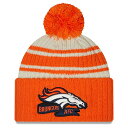 NFL ブロンコス ニットキャップ 2022 サイドライン Sideline Sport Cuffed Pom Knit Hat ニューエラ/New Era クリーム オレンジ