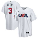 WBC ムーキー・ベッツ アメリカ代表 ユニフォーム 2023 World Baseball Classic レプリカジャージ USA ナイキ/Nike ホワイ...