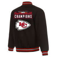 NFL チーフス ジャケット 第57回 スーパーボウル 優勝記念 Logo リバーシブル Wool Full-Snap Jacket JH Design ブラック - 
第57回 スーパーボウル 優勝記念！バーシティージャケット＆フーディー特集！
