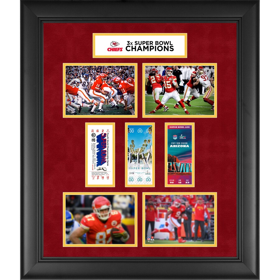 NFL チーフス フォトフレーム オーセンティック Framed 20 x 24 第57回 スーパーボウル 優勝記念 3-Time チケット Fa…