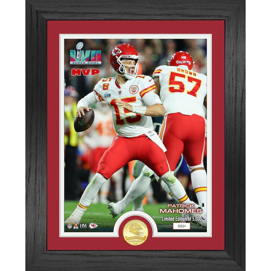 NFL パトリック・マホームズ チーフス ブロンズコイン Super Bowl LVII MVP 13'' x 16'' Bronze コイン Photo ミント…