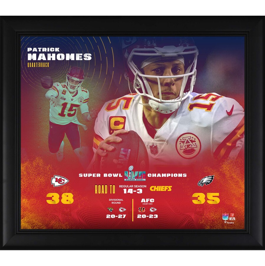 NFL パトリック・マホームズ チーフス フォトフレーム オーセンティック Framed 15 x 17 第57回 スーパ..