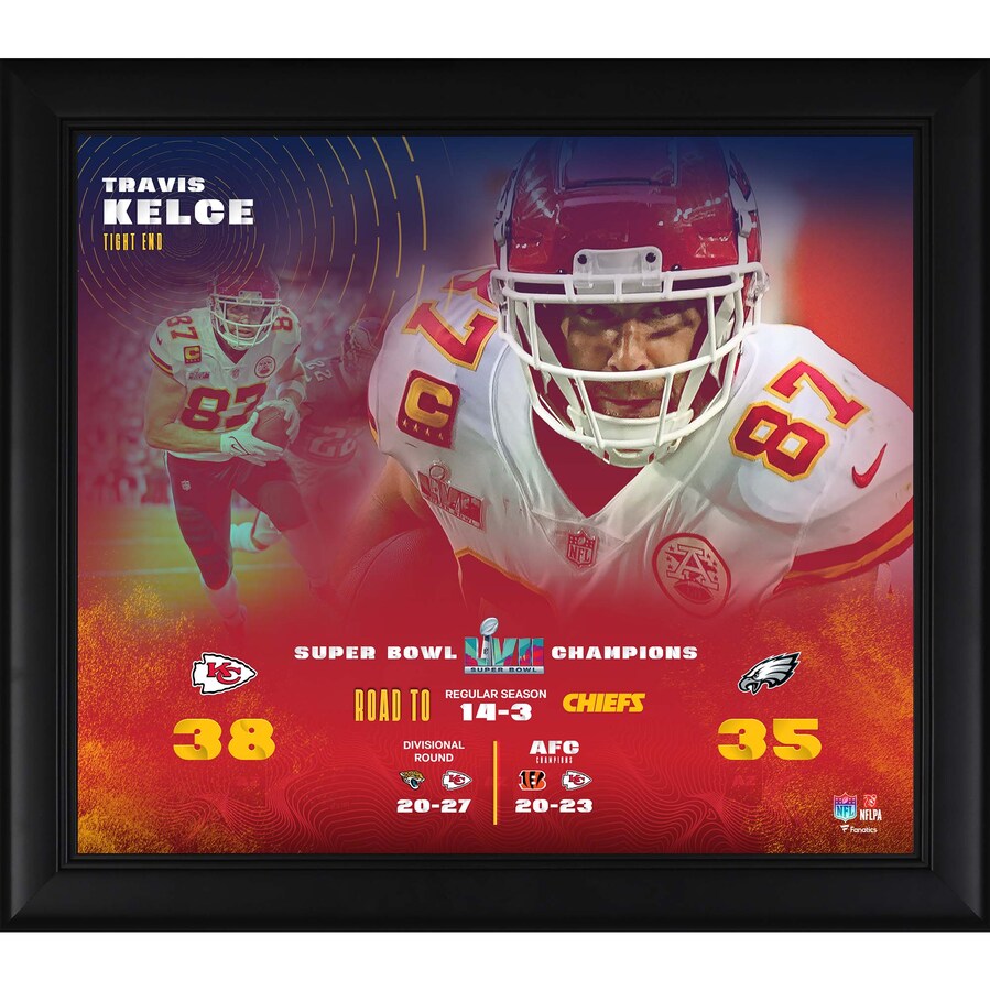 NFL トラビス・ケルス チーフス フォトフレーム オーセンティック Framed 15 x 17 第57回 スーパーボウル 優勝記念 Collage Fanatics