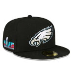 NFL イーグルス キャップ 第57回 スーパーボウル 進出記念 サイドパッチ 59FIFTY Fitted Hat ニューエラ/New Era ブラック