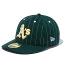 MLB アスレチックス キャップ ピンストライプ 59FIFTY LP ロープロファイル ニューエラ/New Era ダークグリーン