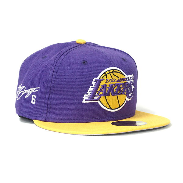 【ピックアップ】NBA レブロン・ジェイムス レイカーズ キャップ サイン刺繍入り OTC 2Tone 59FIFTY Fitted Hat ニューエラ/New Era パープル ゴールド