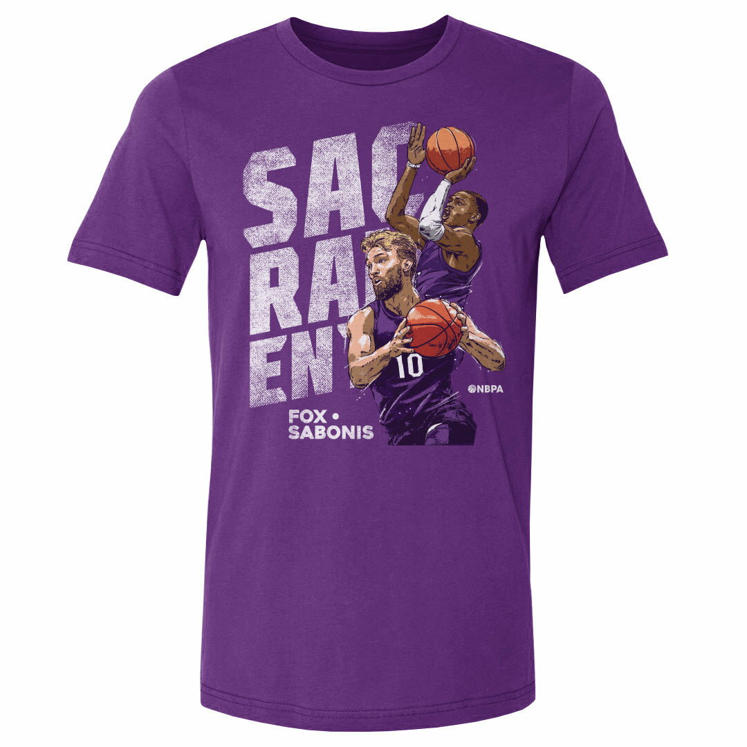 NBA ディアロン・フォックス ドマンタス・サボニス サクラメント・キングス Tシャツ Sacramento Duo WHT 500Level パープル