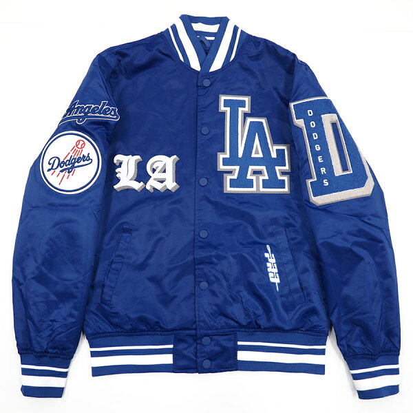 【ピックアップ】MLB ドジャース ジャケット Old English サテン  Jacket Pro Standard ドジャースブルー