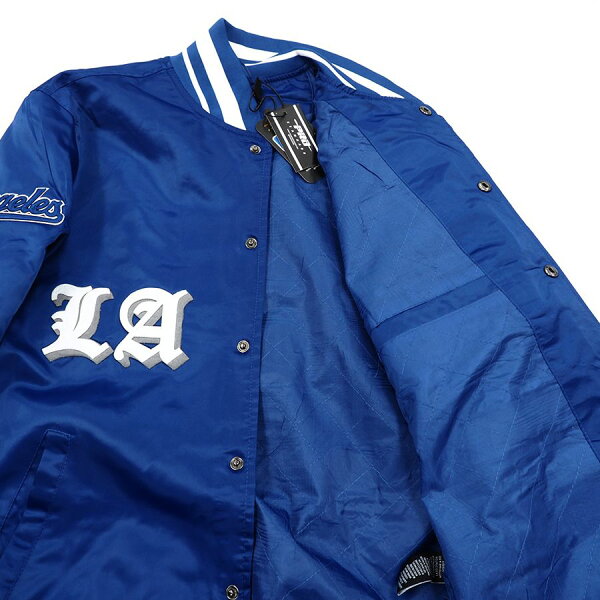 【ピックアップ】MLB ドジャース ジャケット Old English サテン  Jacket Pro Standard ドジャースブルー